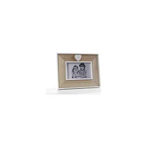 CORNICE PORTAFOTO CON CUORE DIMENSIONE 24x19 LEGNO BIANCO E MARRONE