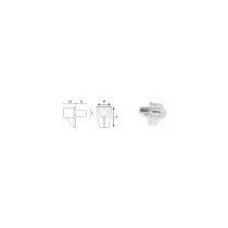 REGGIPIANO ANTIURTO IN PLASTICA 16 mm (A) x 11 mm (B) Trasparente
