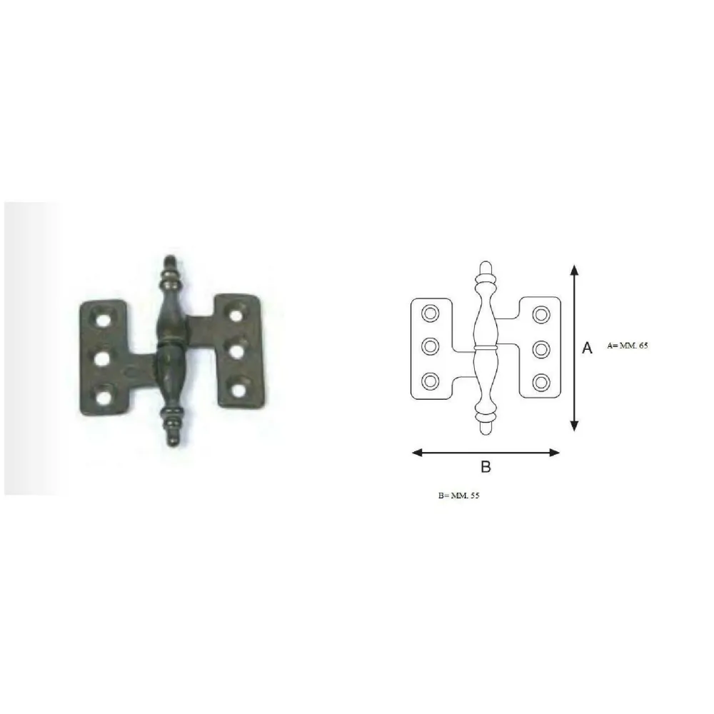 CERNIERA PIANA STILE BAROCCO BRONZATA DX ALTEZZA MM. 65 LARGHEZZA MM. 55
