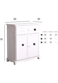 SIDEBOARD 1 DRAWER and 2 DOORS 70X60X30CM