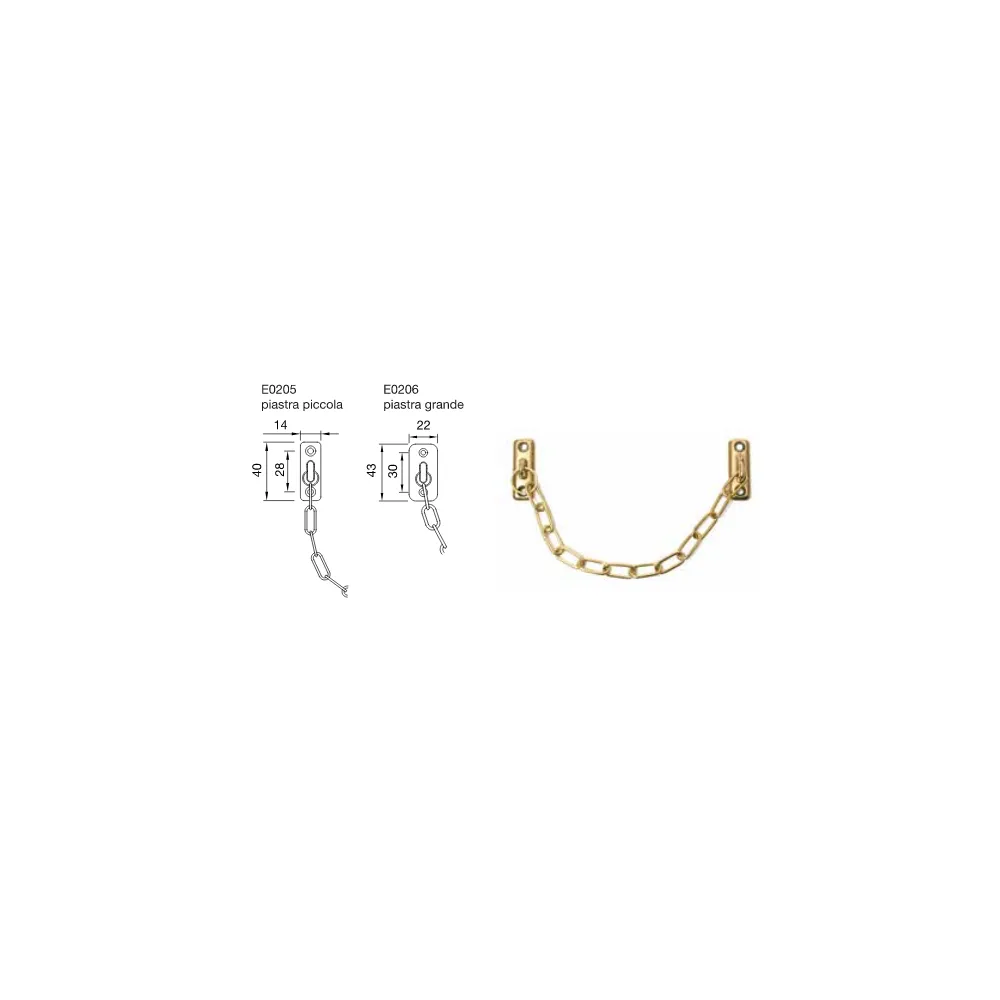 CATENELLA FERMAPORTE IN OTTONE 37X13 BRONZATA