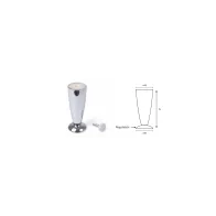 PIEDINO IN PLASTICA H.12 CM IN ALLUMINIO