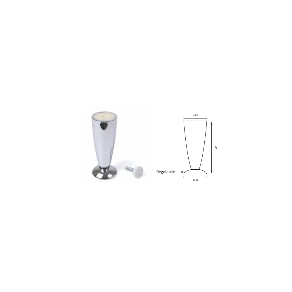 PIEDINO IN PLASTICA H.12 CM IN ALLUMINIO PIEDINO IN PLASTICA H.12 CM IN ALLUMINIO