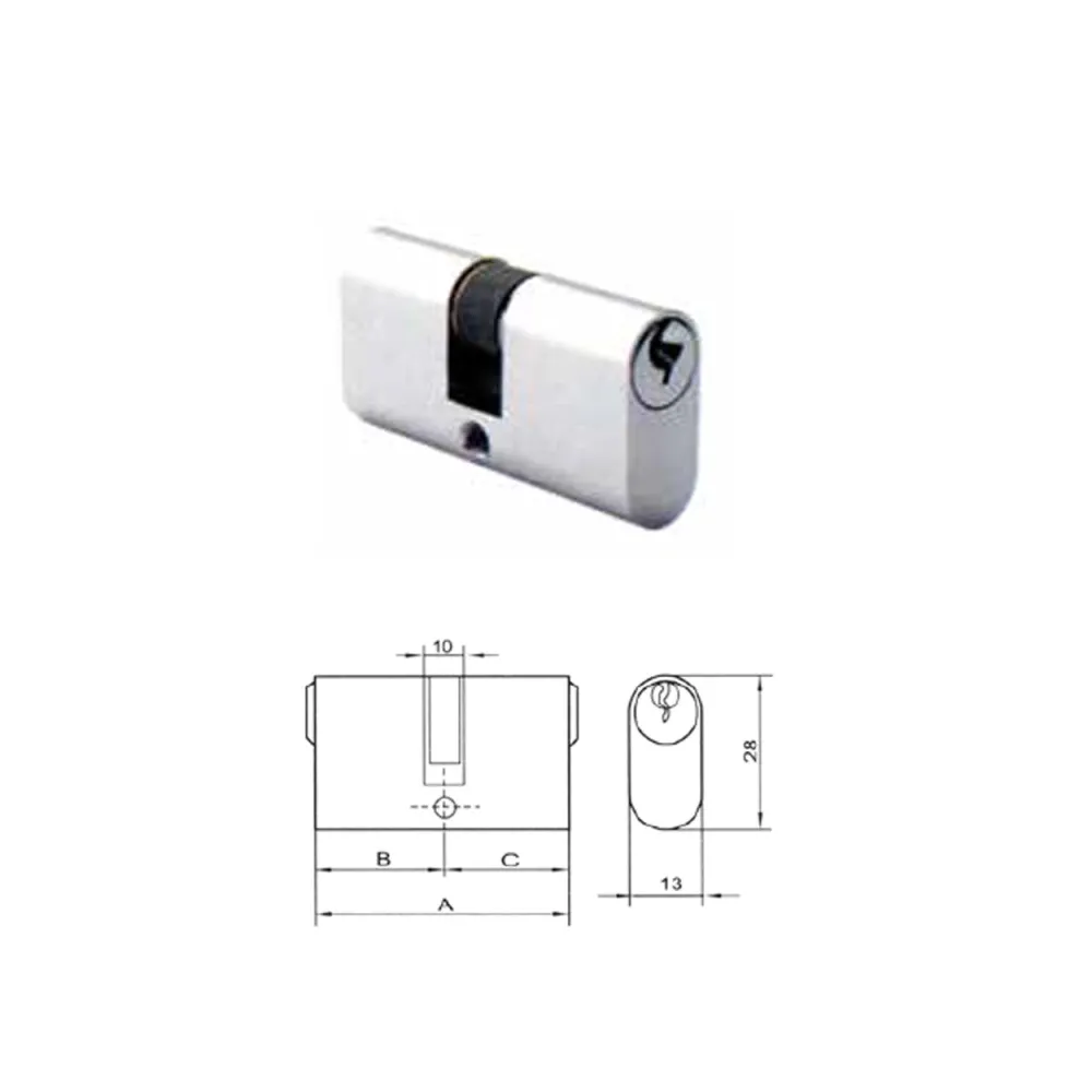 CILINDRO OVALE MM.54 (A27+B27) PER SERRATURA CILINDRO OVALE MM.54 (A27+B27) PER SERRATURA