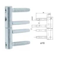 CERNIERA PER LEGNO REGISTRABILE FINITURA TROPICALIZZATA Diametro 16 mm