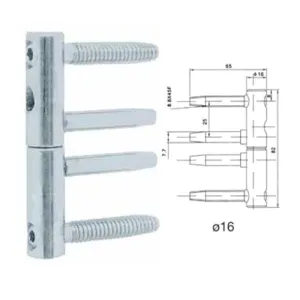 CERNIERA PER LEGNO REGISTRABILE FINITURA TROPICALIZZATA Diametro 16 mm