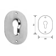 BOCCHETTA FORO CILINDRO CON INCAVO 64x78MM CROMOSATINATA