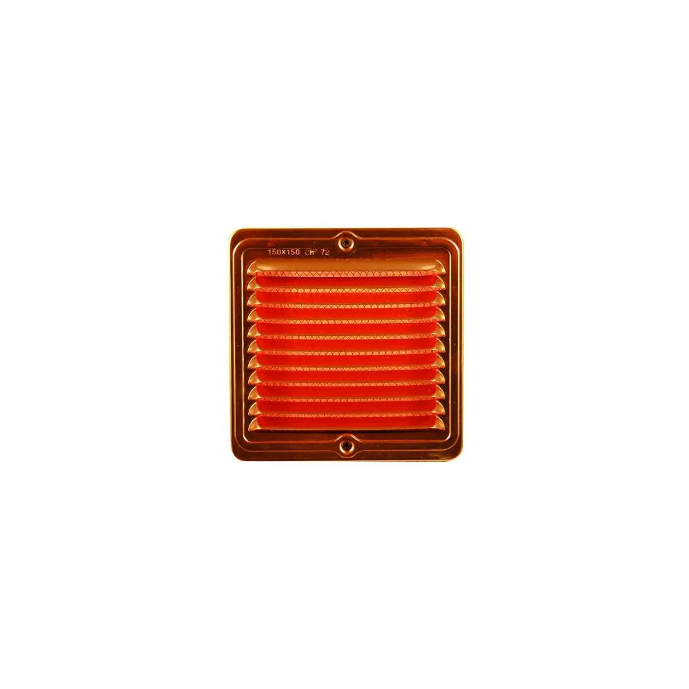 GRIGLIE AERAZIONE RAME QUADRATA CON RETE 150X150MM. GRIGLIE AERAZIONE RAME QUADRATA CON RETE 150X150MM.