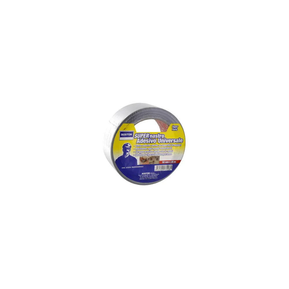 NASTRO ADESIVO BOSTON AMERICAN TELATO GRIGIO 25MT H.50MM NASTRO ADESIVO BOSTON AMERICAN TELATO GRIGIO 25MT H.50MM