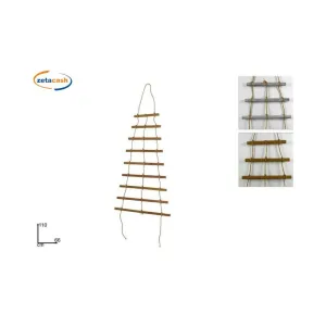 SCALA LEGNO E CORDA CON GRADINI CM.110