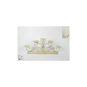 CANDELIERE IN FERRO 5FORI BEIGE