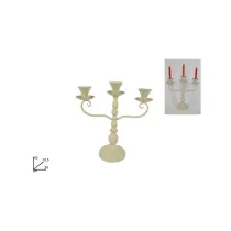 CANDELIERE IN FERRO 3 FORI BEIGE
