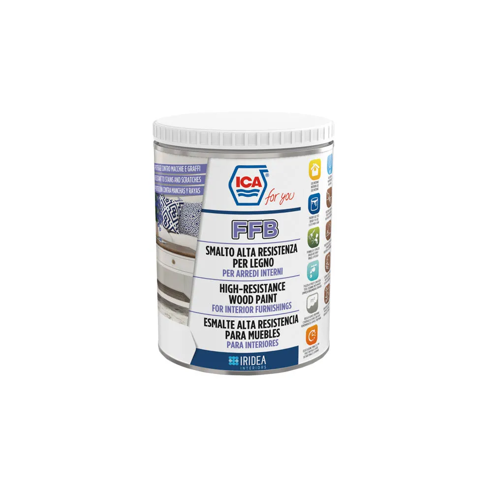 SMALTO PER LEGNO AD ALTA RESISTENZA PER ARREDI INTERNI BASE ACQUA - BIANCO SATINATO 750ML SMALTO PER LEGNO AD ALTA RESISTENZA PER ARREDI INTERNI BASE ACQUA - BIANCO SATINATO 750ML
