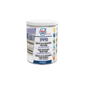 SMALTO PER LEGNO AD ALTA RESISTENZA PER ARREDI INTERNI BASE ACQUA - BIANCO SATINATO 750ML