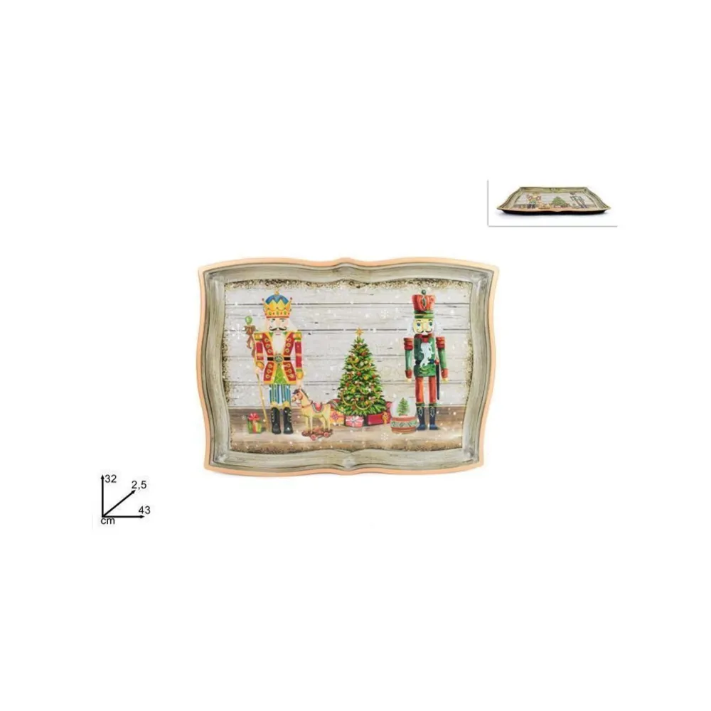 VASSOIO PLASTICA EFFETTO LEGNO 33 x 43 x 2.5 CM