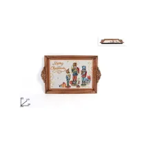 VASSOIO PLASTICA EFFETTO LEGNO  25 x 39 x 3,5 cm