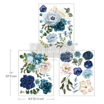 REDESIGN DECOR TRANSFERS "BLUE WILDFLOWERS" 21,5X28CM