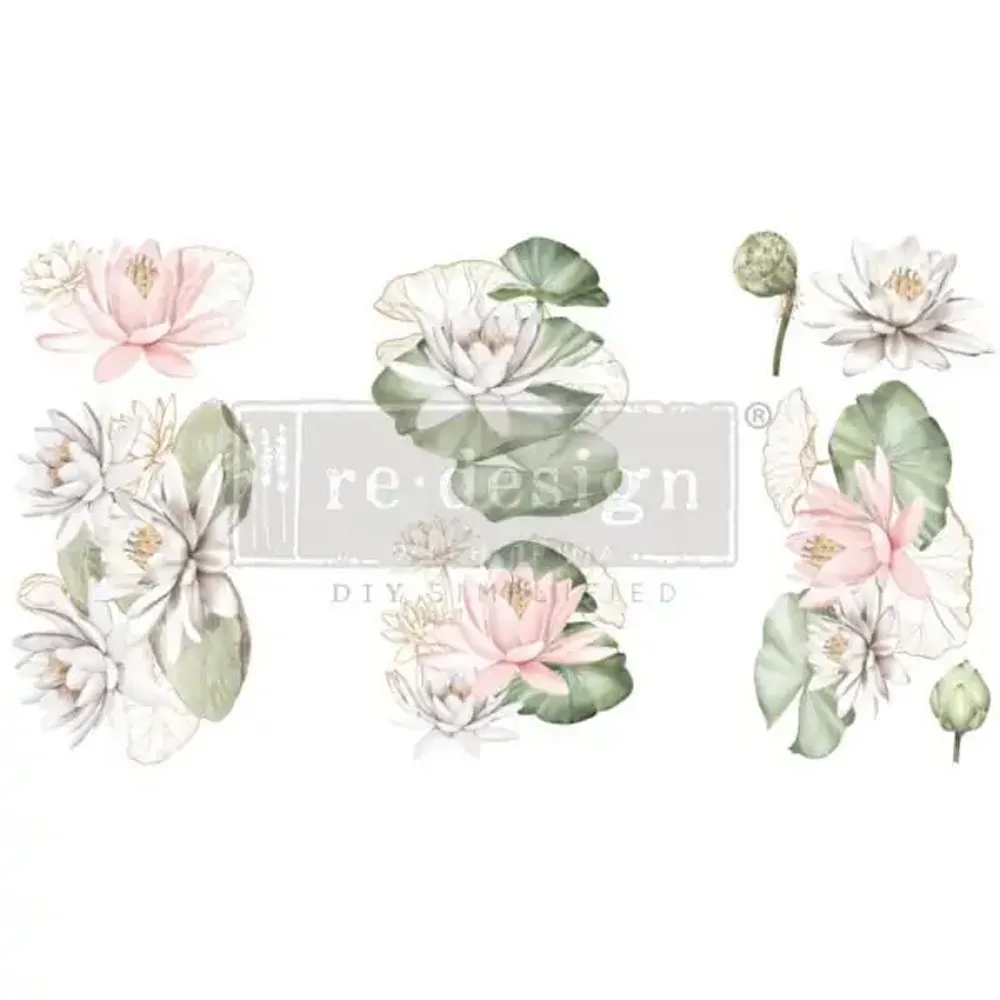 REDESIGN DECOR TRANSFERS WATER LILIES 21,5x28CM REDESIGN DECOR TRANSFERS WATER LILIES 21,5x28CM