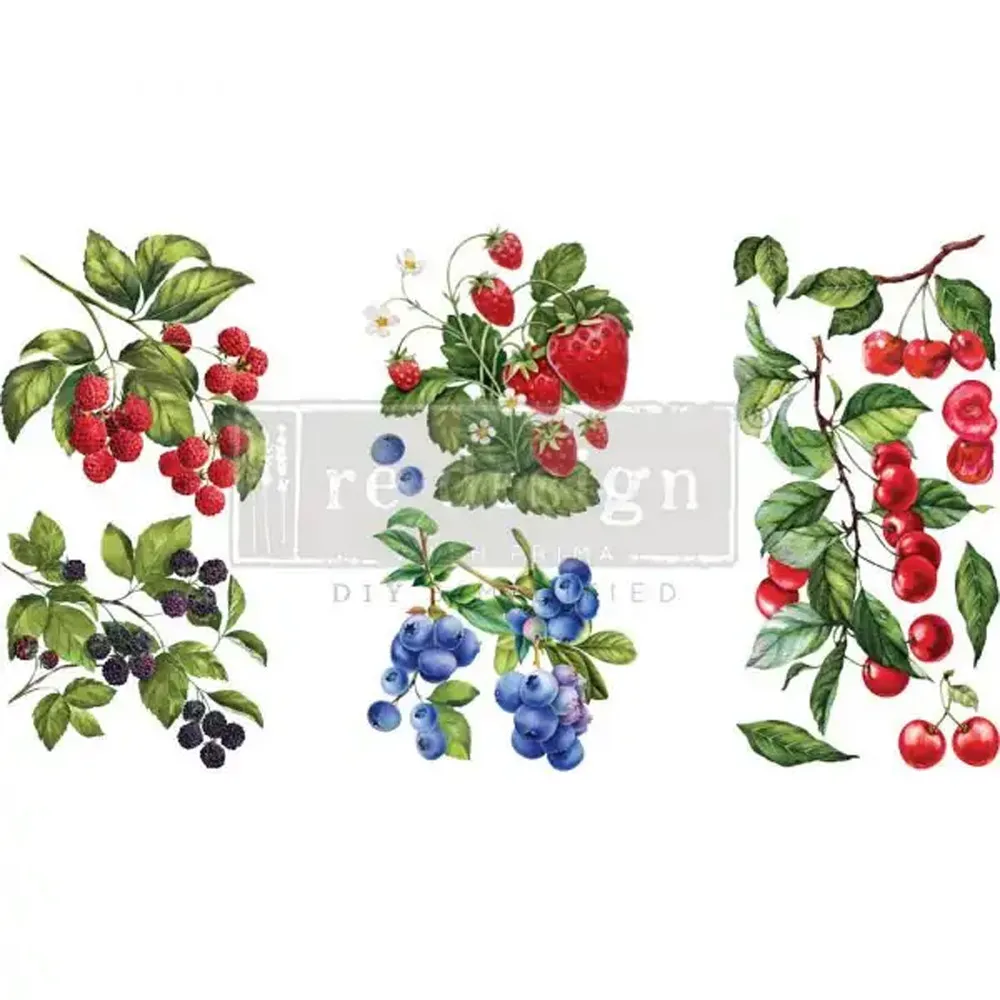 REDESIGN DECOR TRANSFERS SWEET BERRIES 15x30,5CM REDESIGN DECOR TRANSFERS SWEET BERRIES 15x30,5CM