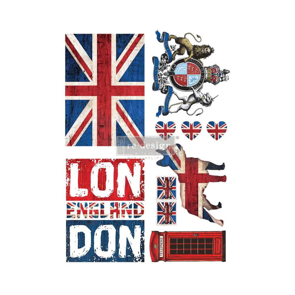 REDESIGN DECOR TRASNFERS "LONDON LOVE" 61X89CM REDESIGN DECOR TRASNFERS "LONDON LOVE" 61X89CM