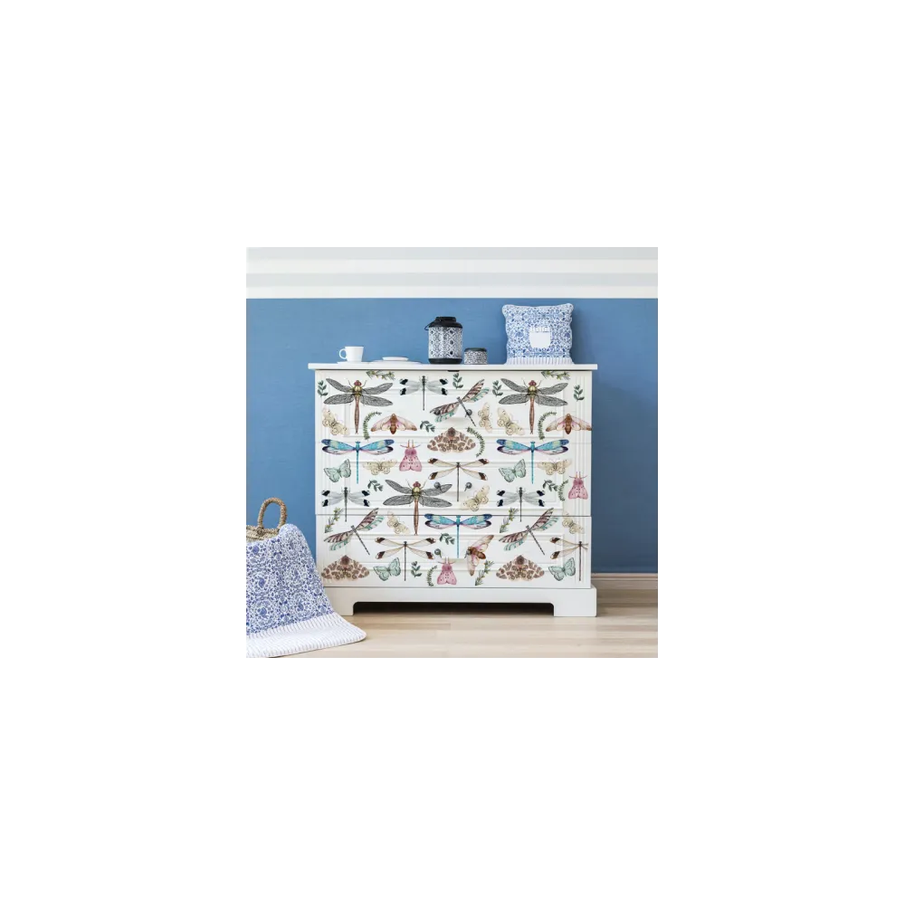 REDESIGN DECOR TRANSFERS "RIVERBED DRAGONFLIES" 61X89CM REDESIGN DECOR TRANSFERS "RIVERBED DRAGONFLIES" 61X89CM