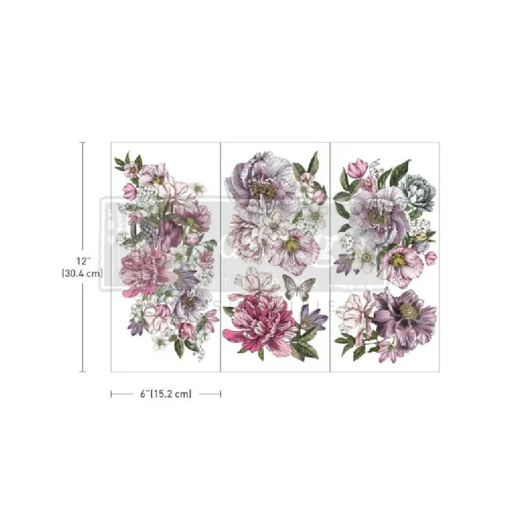 REDESIGN DECOR TRANSFERS "DREAMY FLORALS" 15X30,5 CM REDESIGN DECOR TRANSFERS "DREAMY FLORALS" 15X30,5 CM