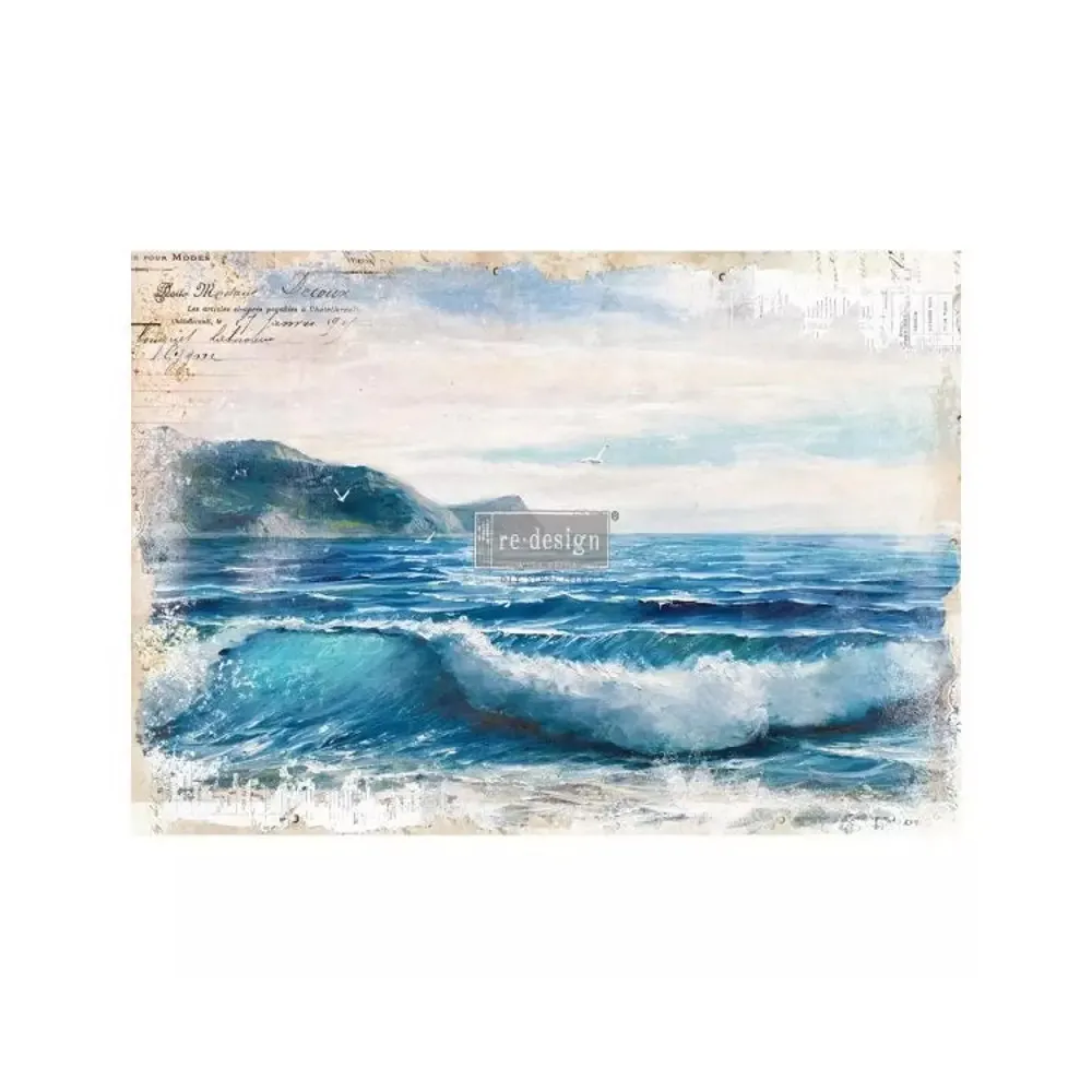 REDESIGN DECOR TRANSFERS "BLUE WAVE" 61X89CM REDESIGN DECOR TRANSFERS "BLUE WAVE" 61X89CM
