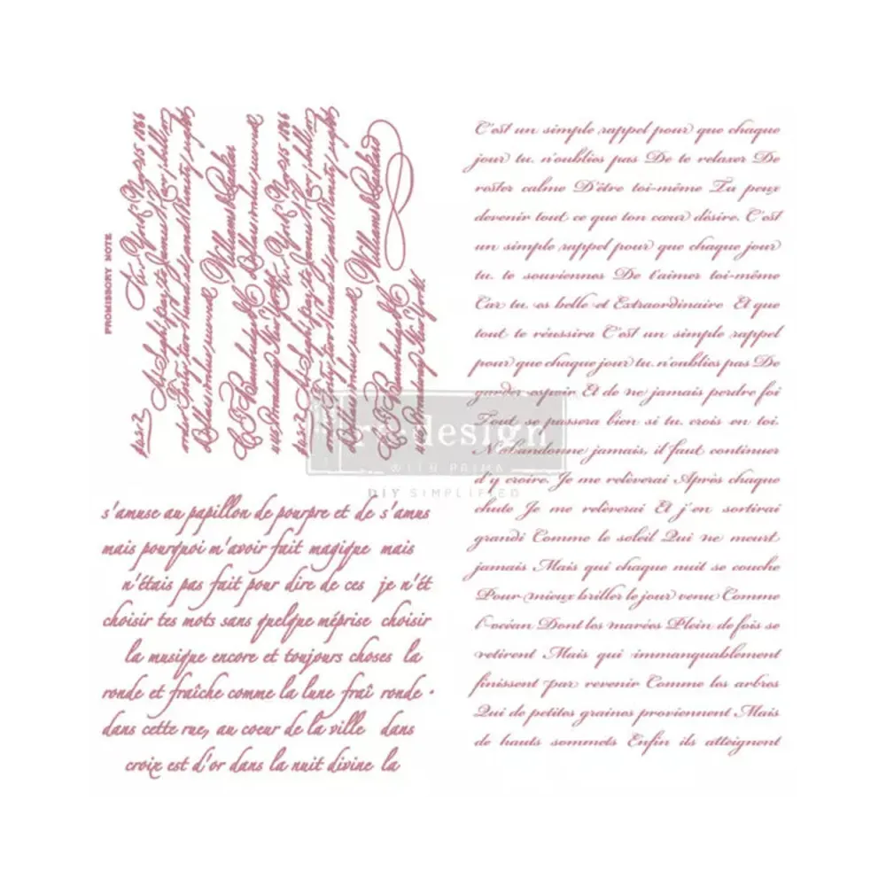 REDESIGN DECOR STAMP "VINTAGE SCRIPT" 30,5x30,5CM DI ELISIR HOME REDESIGN DECOR STAMP "VINTAGE SCRIPT" 30,5x30,5CM DI ELISIR HOME