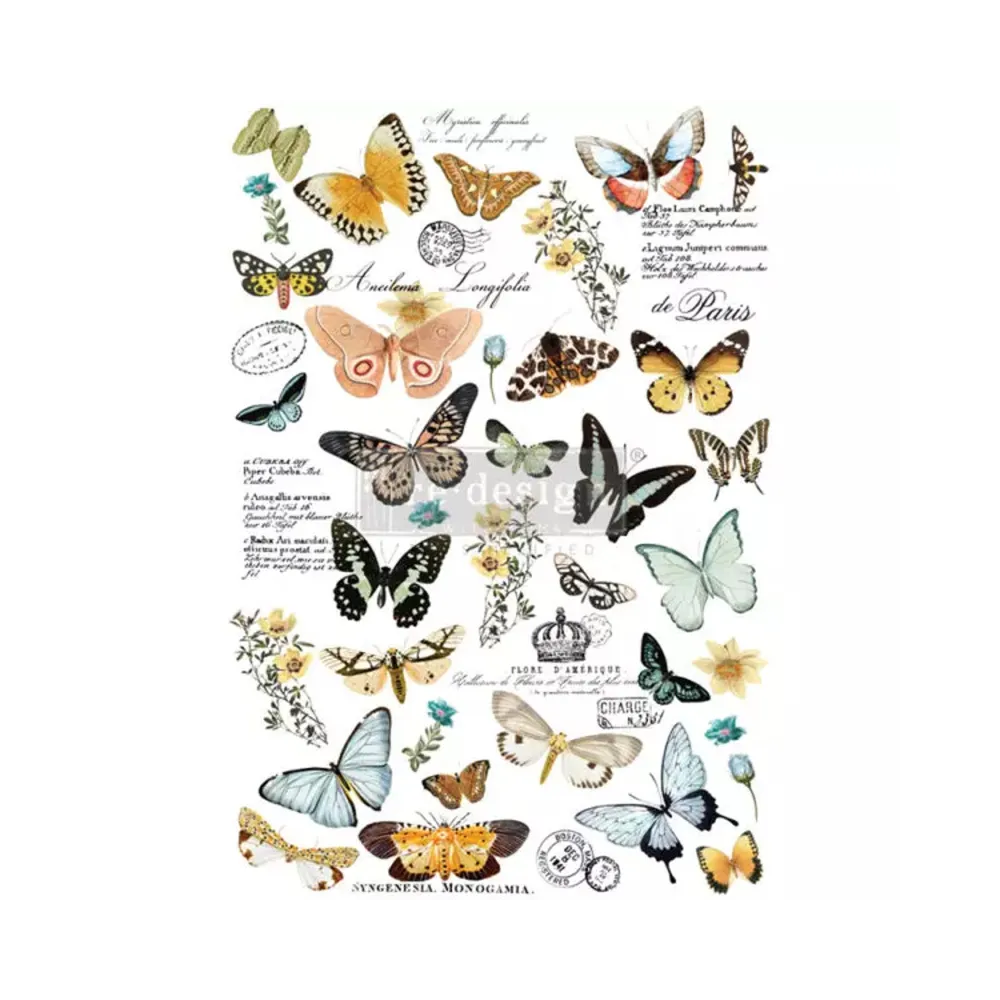 REDESIGN DECOR TRANSFERS "BUTTERFLY DANCE" 61X89CM DI ELISIR HOME REDESIGN DECOR TRANSFERS "BUTTERFLY DANCE" 61X89CM DI ELISIR HOME