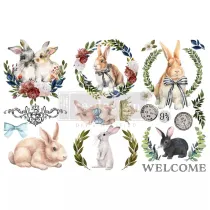 REDESIGN DECOR TRANSFERS "COTTONTAIL" 15X30,5CM