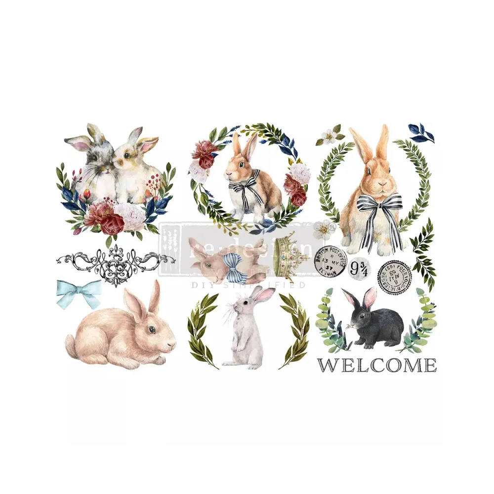 REDESIGN DECOR TRANSFERS "COTTONTAIL" 15X30,5CM REDESIGN DECOR TRANSFERS "COTTONTAIL" 15X30,5CM