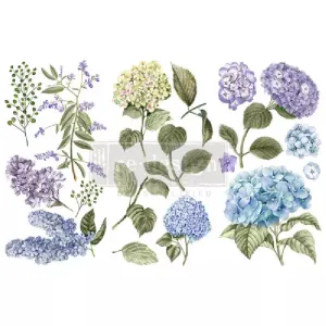 REDESIGN DECOR TRANSFERS MYSTIC HYDRANGEA 15 x 30,5 CM