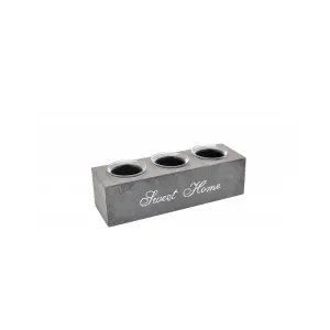 PORTA CANDELE TEA LIGHT 25X8X7CM GRIGIO
