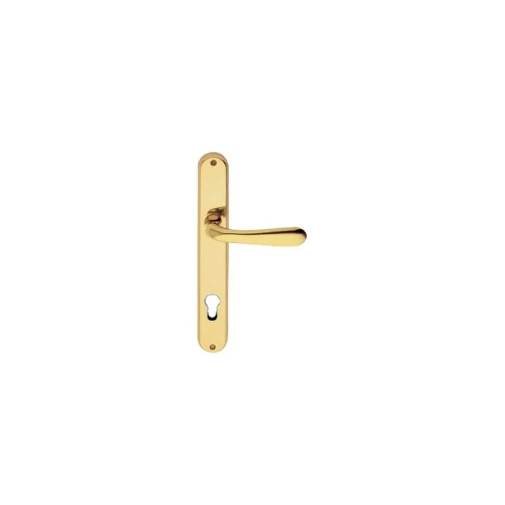 MANIGLIA GOCCIA CON PLACCA FORO YALE ORO LUCIDO