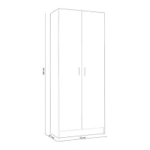 KIT ARMADIO 2 ANTE MULTIUSO CM 73X37X180H