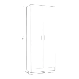 KIT ARMADIO 2 ANTE MULTIUSO CM 73X37X180H