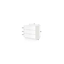 KIT CASSETTONE 3 CASSETTI CM.80X38X77 BIANCO