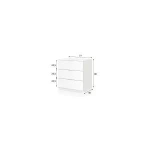 KIT CASSETTONE 3 CASSETTI CM.80X38X77 BIANCO