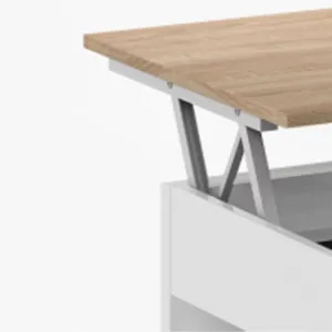 TAVOLO CAFFE ELEVABILE 50X100X45/56H CM ROVERE/BIANCO