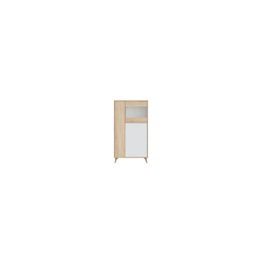KIT MOBILE CON VETRINA CM 77X33X142H ROVERE BIANCO KIT MOBILE CON VETRINA CM 77X33X142H ROVERE BIANCO
