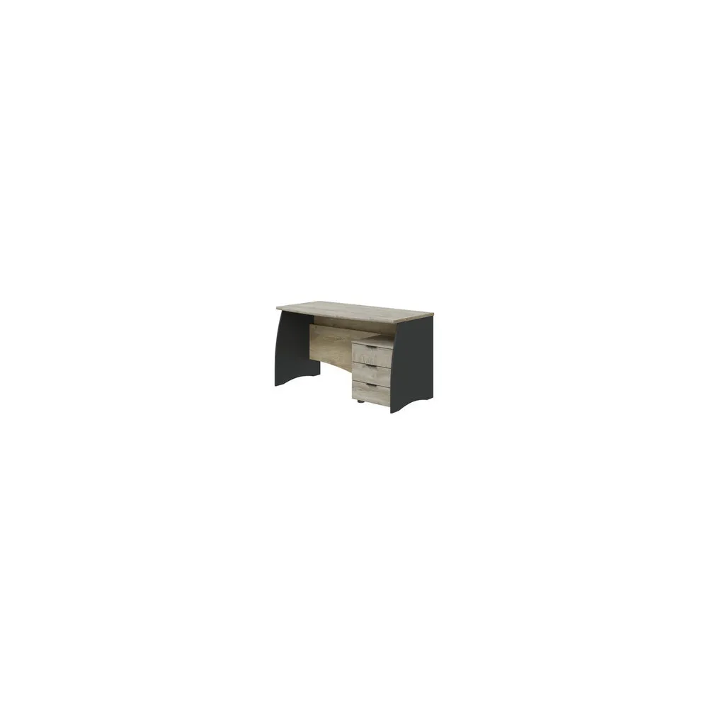 KIT SCRIVANIA CON 3 CASSETTI CM 136X67X74H ROVERE ANTRACITE