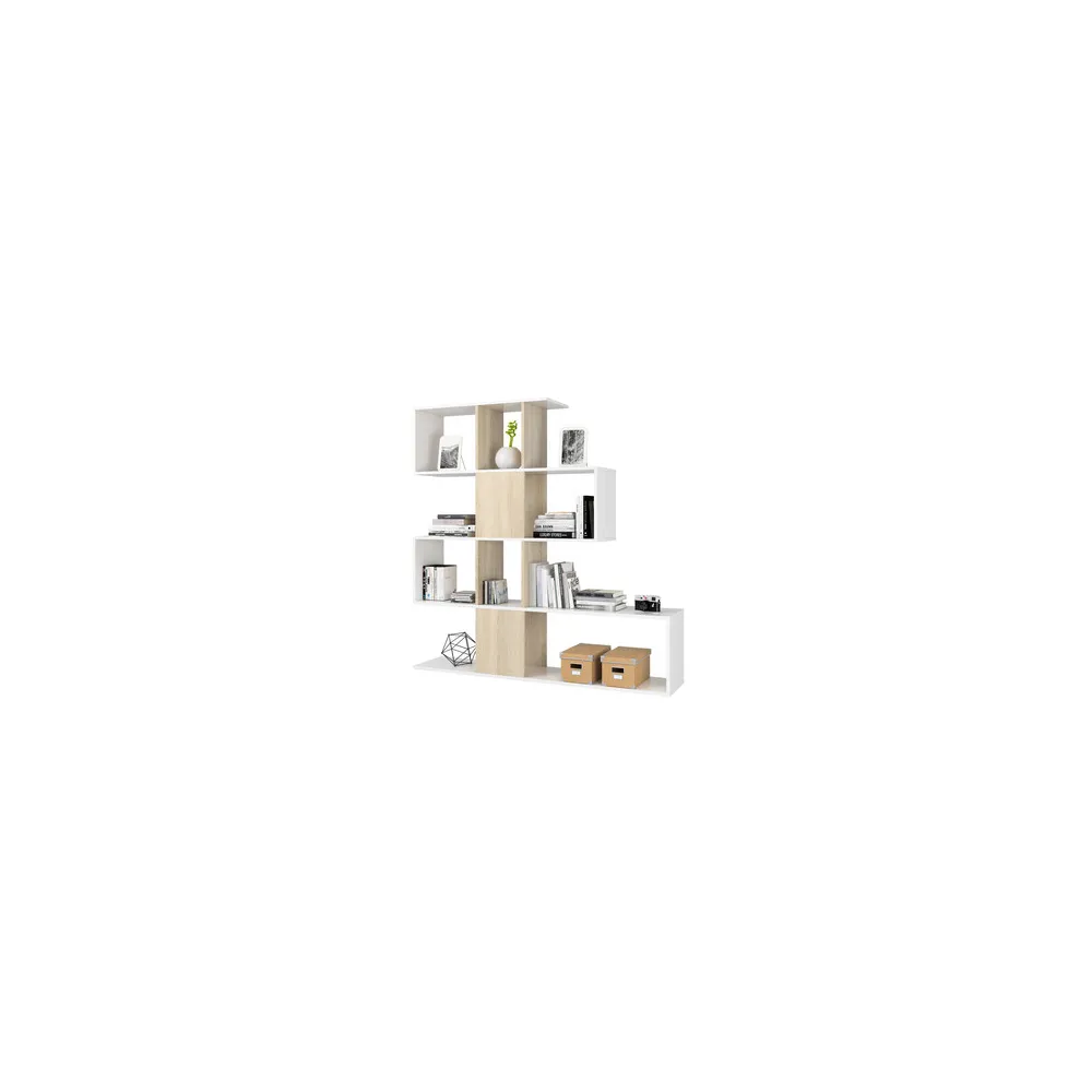 KIT LIBRERIA ZIG ZAG 145X145X26 BIA/CAN