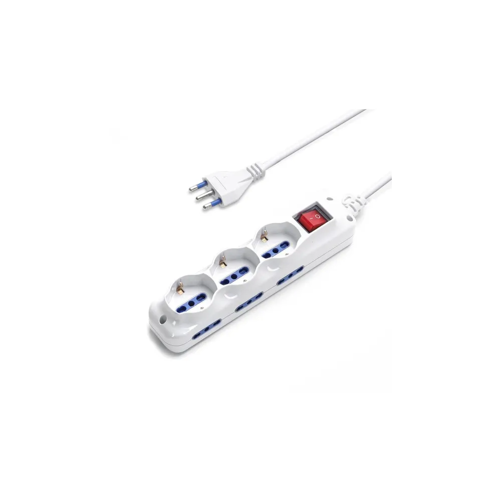 MULTIPRESA CON 9 POSTAZIONI DI LAVORO 250V CAVO 1,5M COLORE BIANCO MULTIPRESA CON 9 POSTAZIONI DI LAVORO 250V CAVO 1,5M COLORE BIANCO