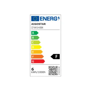 Lampada a led A5 C37 (6W,E14,6400K)