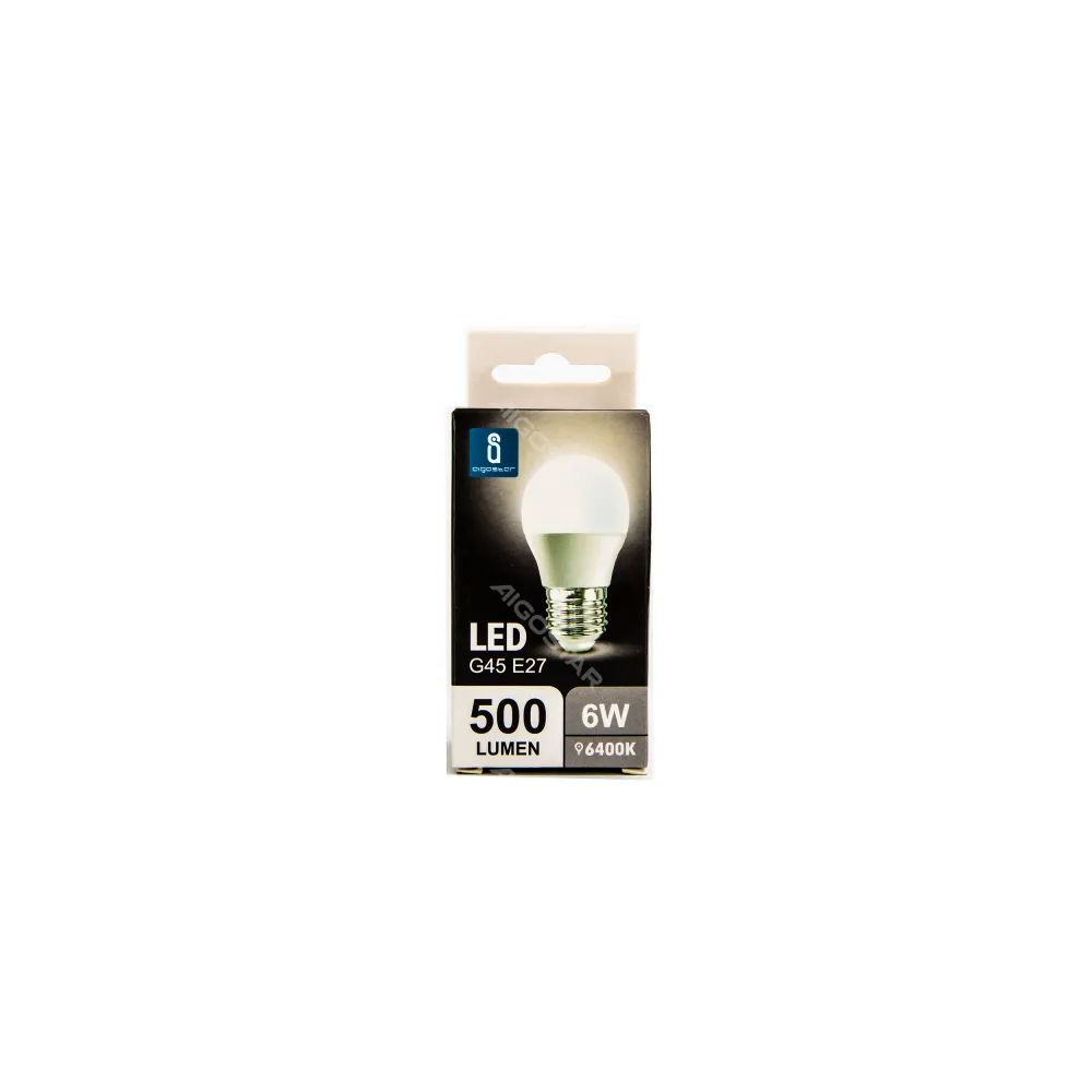 Lampada a led A5 G45 (6W,E27,6400K,LUCE FREDDA)