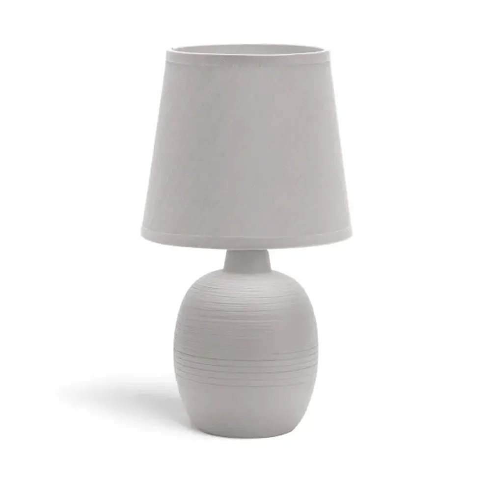 LAMPADA DA TAVOLO IN CERAMICA E14 MAX 40W GRIGIO CHIARO LAMPADA DA TAVOLO IN CERAMICA E14 MAX 40W GRIGIO CHIARO