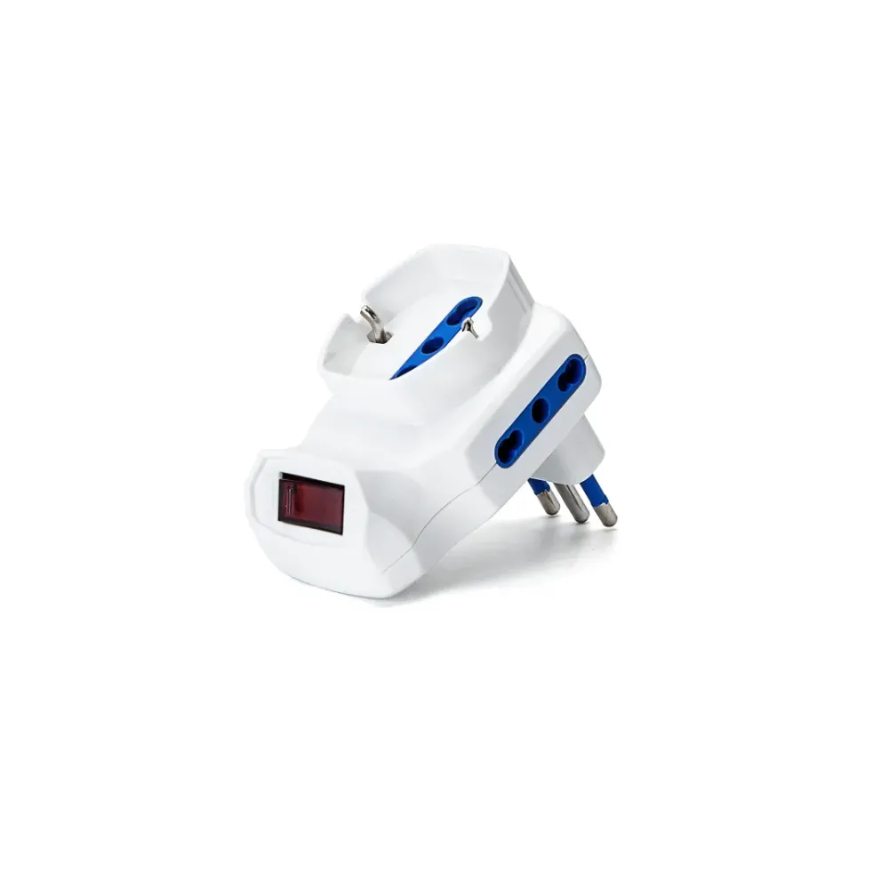 ADATTATORE A 3 VIE CON INTERRUTTORE 10A ADATTATORE A 3 VIE CON INTERRUTTORE 10A