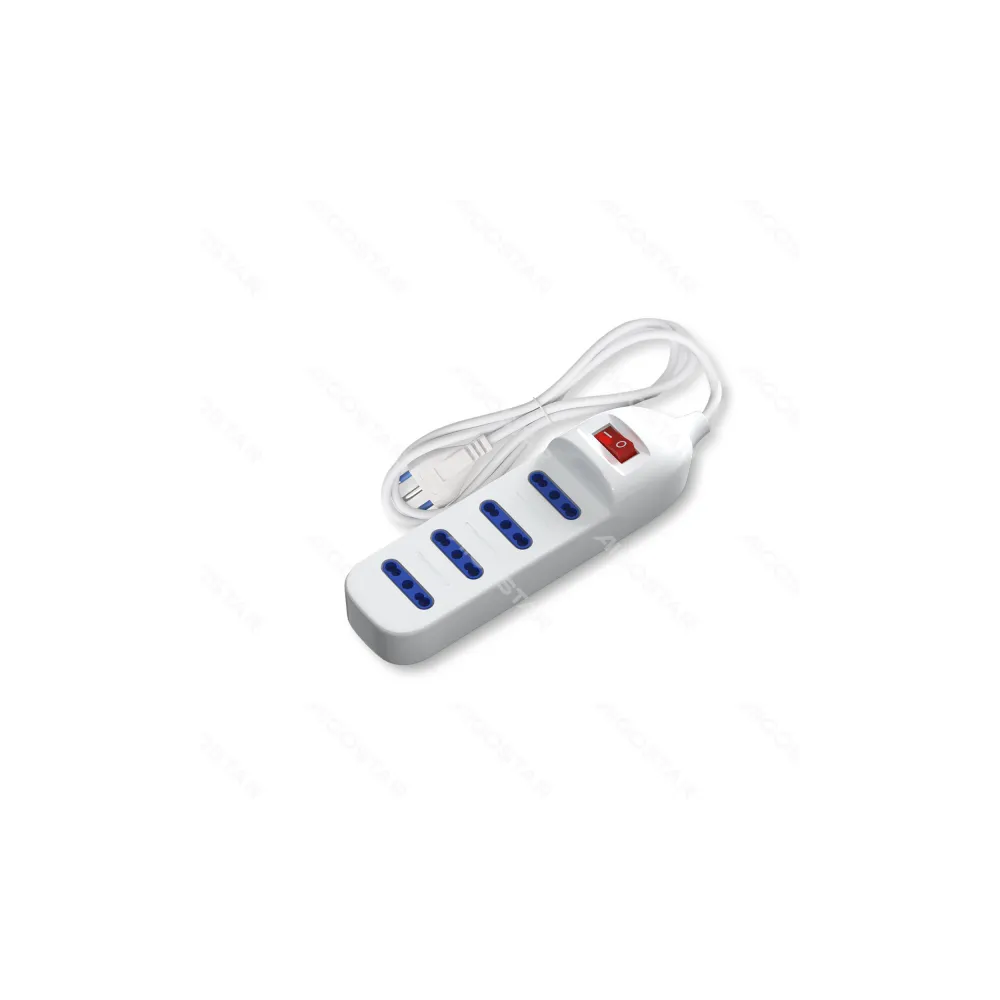 Presa multipla 4 fori con interruttore  3G1 1,5M