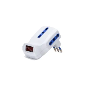 Adattatore 3 vie con interruttore 10A a 10A/16A
