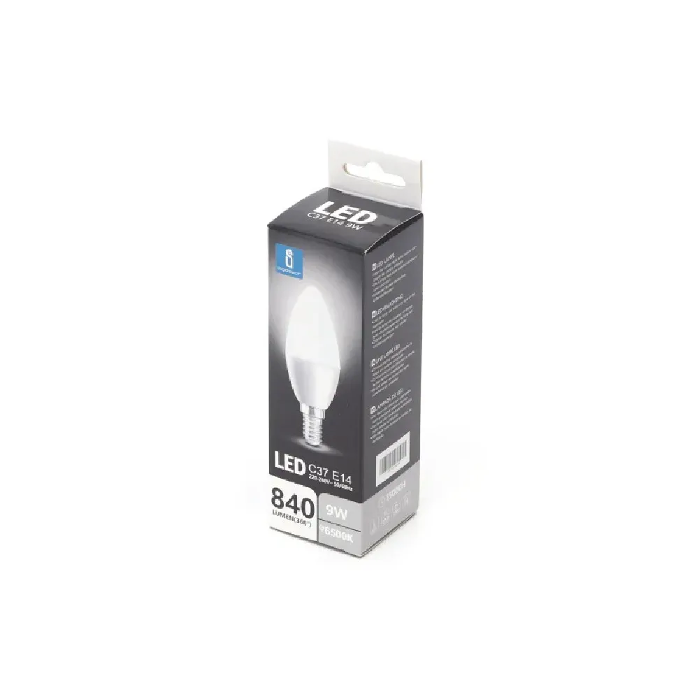 LED C37 E14 9W 6500K